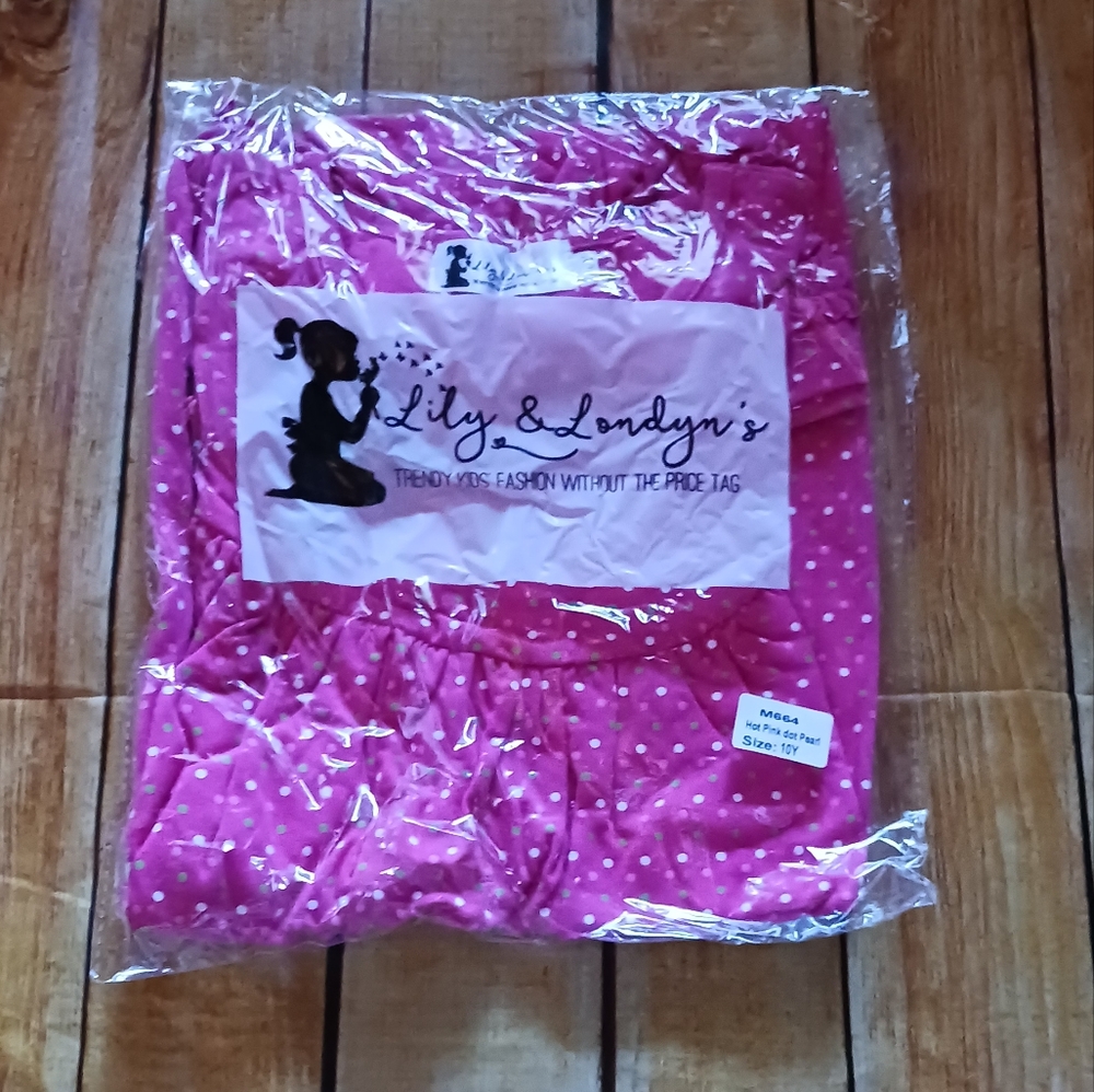 Pink Polka Dot Kids Casual Dress